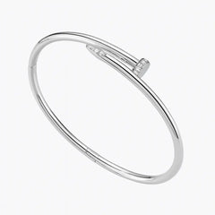 Elegant Nail-Inspired 925 Silver Bangle Mashha