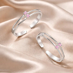 Mashha 925 Silver Blush Bloom Toe Ring Mashha