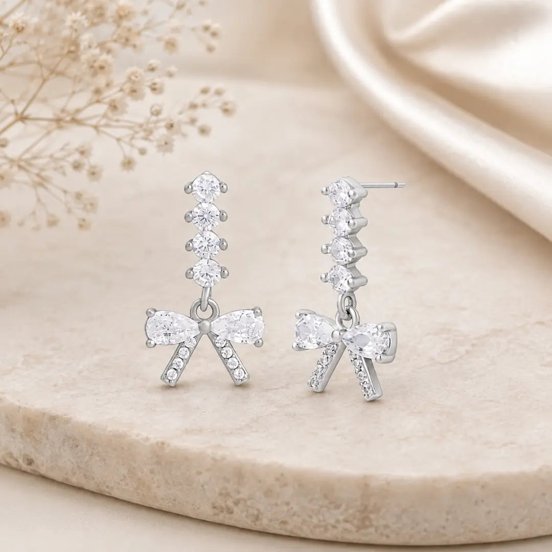 Mashha 925 Silver Bowtiful Chaos Earrings Mashha
