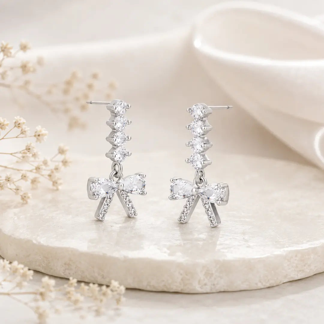 Mashha 925 Silver Bowtiful Chaos Earrings Mashha