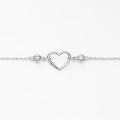 MASHHA 925 Silver Heart Charm Anklet (Pair) Mashha