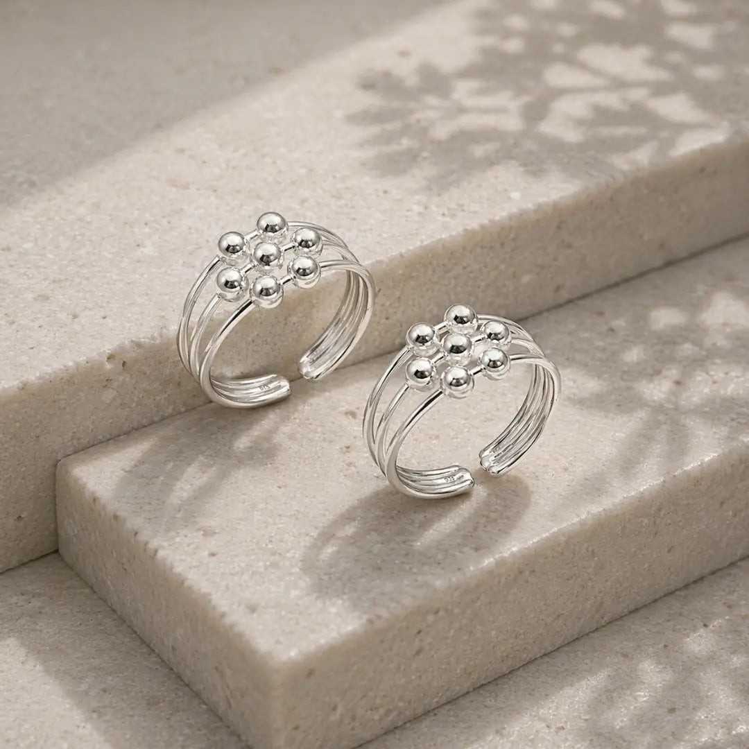 Mashha 925 Silver Multi ball Toe Ring Mashha