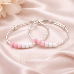 Mashha 925 Silver Pink Whisper Baby Bangles Mashha
