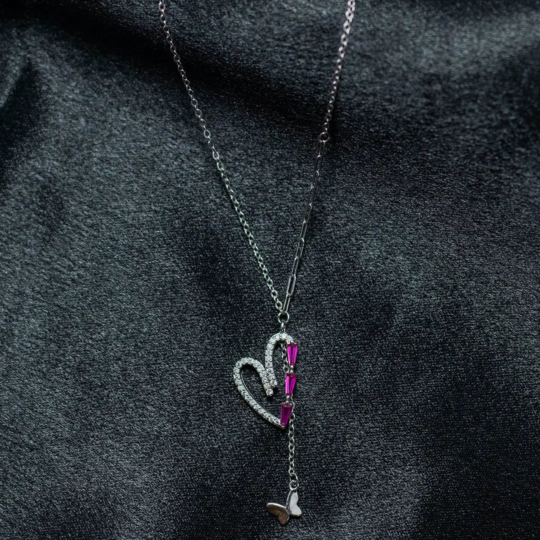 Amora Heart Butterfly Necklace Mashha