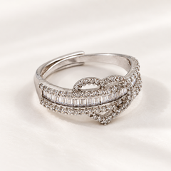 Mashha 925 Silver Celestial Knot Adjustable Ring