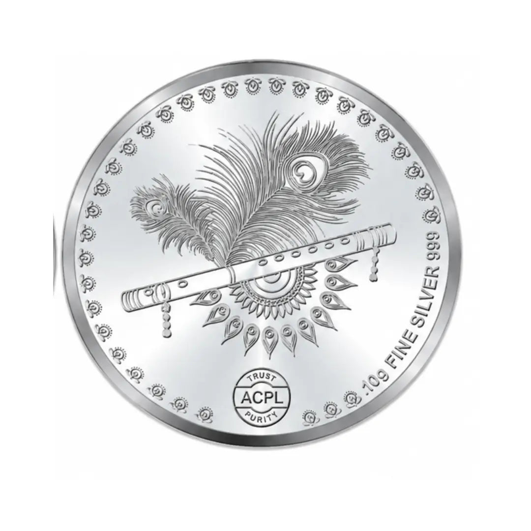 Mashha 10g 999 Fine Silver Coin – Radha Krishna Divine Love Edition Mashha