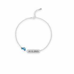 Zoom Joy 925 Silver Baby Car Bracelet – Custom Date or Name Engraved Mashha