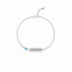 Cuddle Charm 925 Silver Baby Bracelet – Blue Teddy Edition