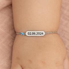 Cuddle Charm 925 Silver Baby Bracelet – Blue Teddy Edition