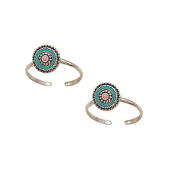 Mashha 925 Silver Tribal Enamel Toe Ring Mashha