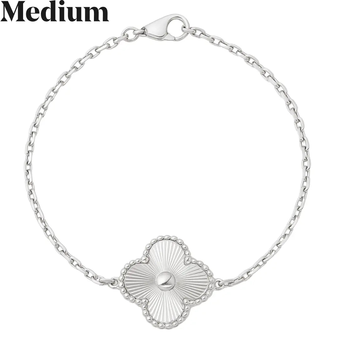 Sterling Silver Clover Satin Bracelet Mashha