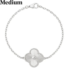 Sterling Silver Clover Satin Bracelet Mashha