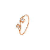 Mashha 925 Silver Love Link Spark Ring (Rose Gold) Mashha