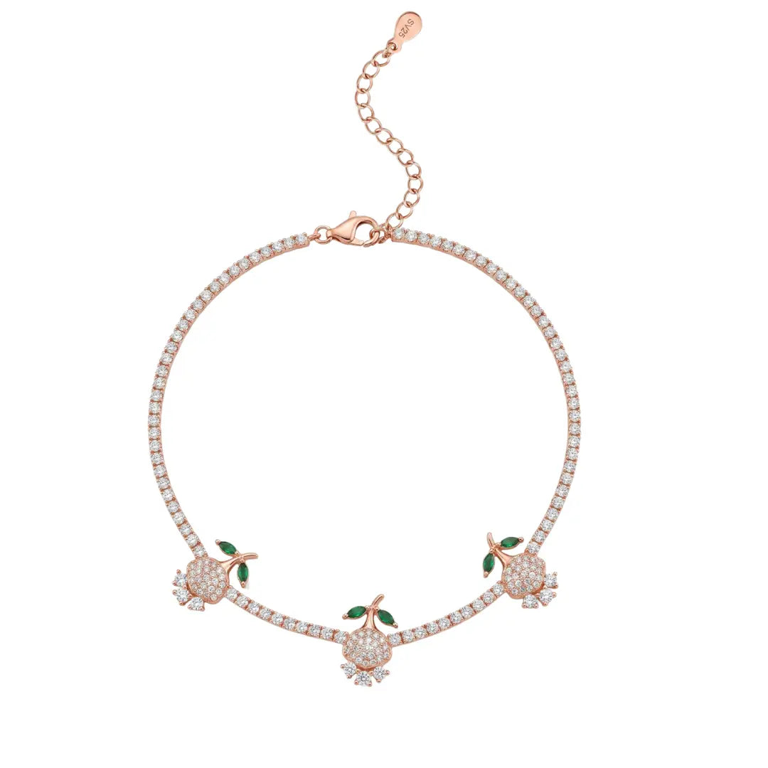 Mashha 925 Silver Rose Garden Sparkle Anklet Mashha