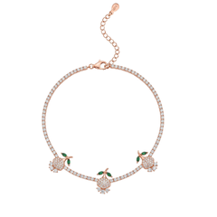 Mashha 925 Silver Rose Garden Sparkle Anklet