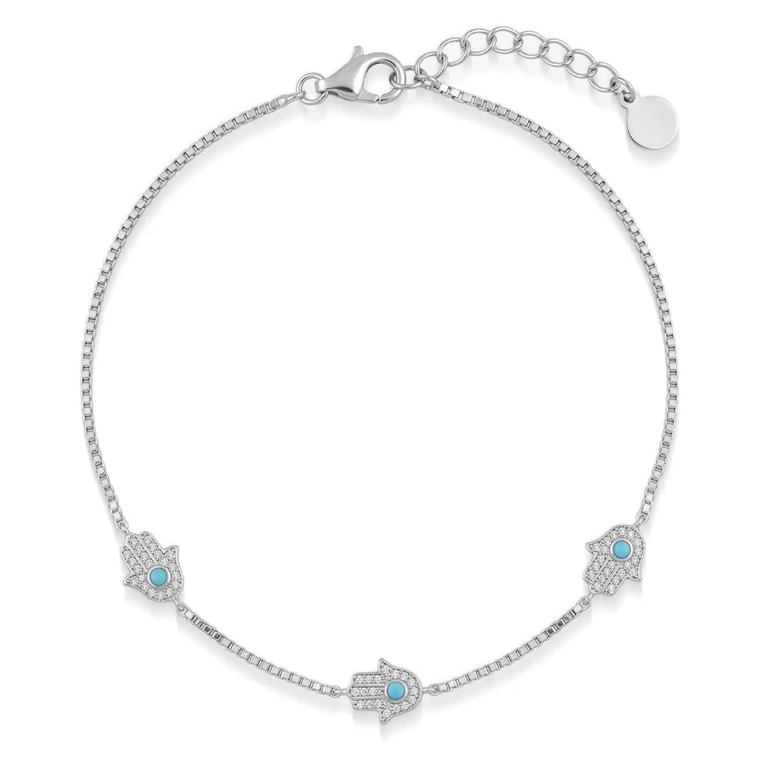 Mashha Evil Eye Guardian Anklet (silver) Mashha