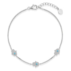 Mashha Evil Eye Guardian Anklet (silver) Mashha
