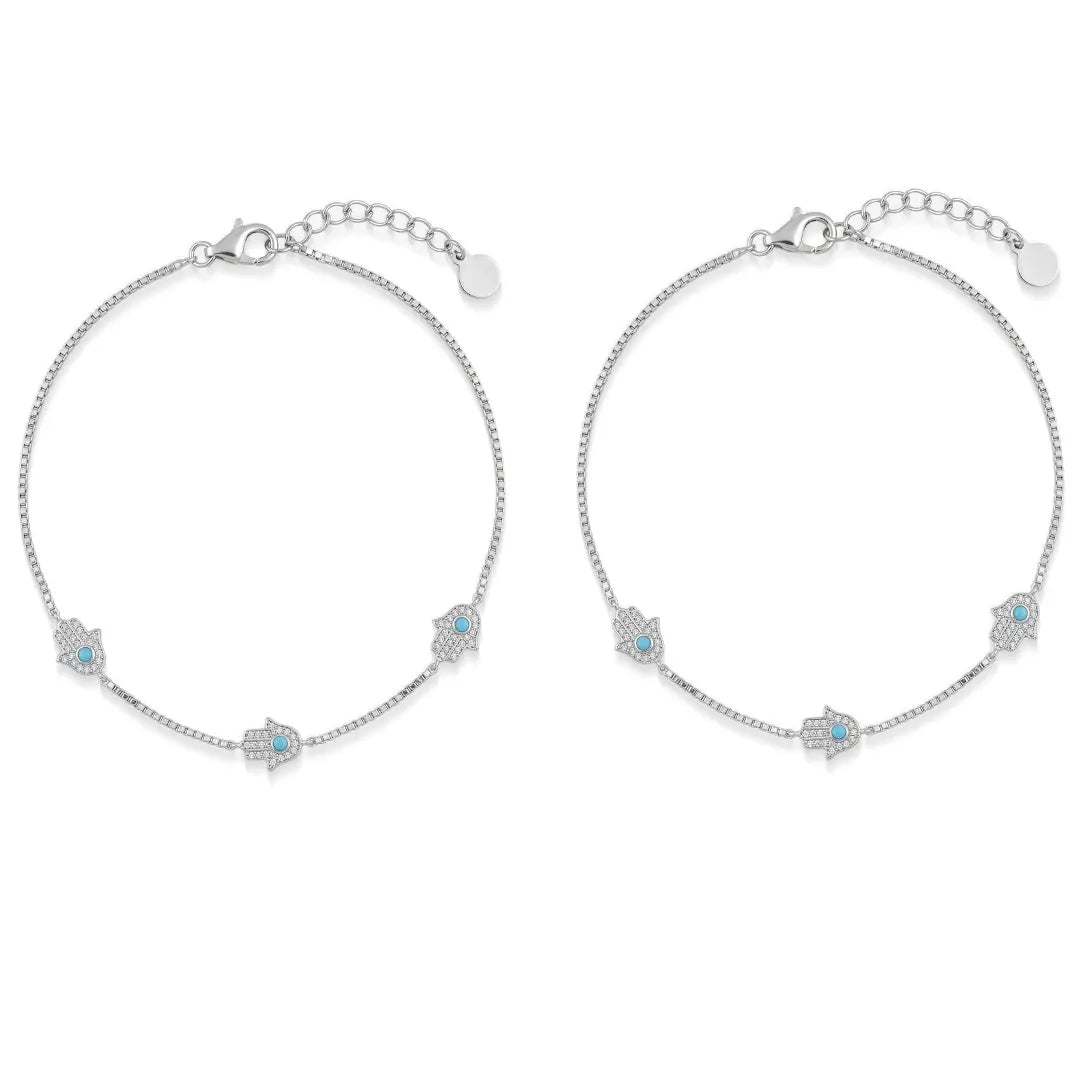 Mashha Evil Eye Guardian Anklet (silver) Mashha