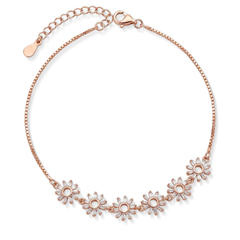 Mashha 925 Silver Sunflower Sparkle Anklet