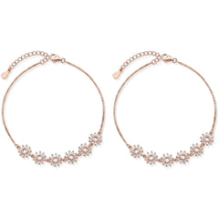 Mashha 925 Silver Sunflower Sparkle Anklet Mashha