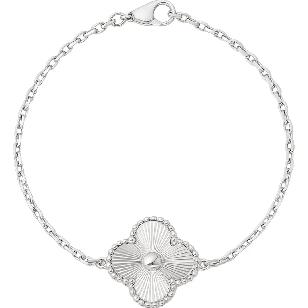Sterling Silver Clover Satin Bracelet Mashha