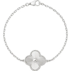Sterling Silver Clover Satin Bracelet Mashha