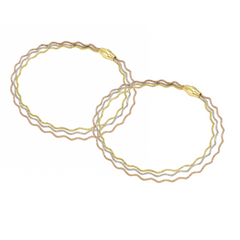 Tri-Tone Wavy Layered Anklet