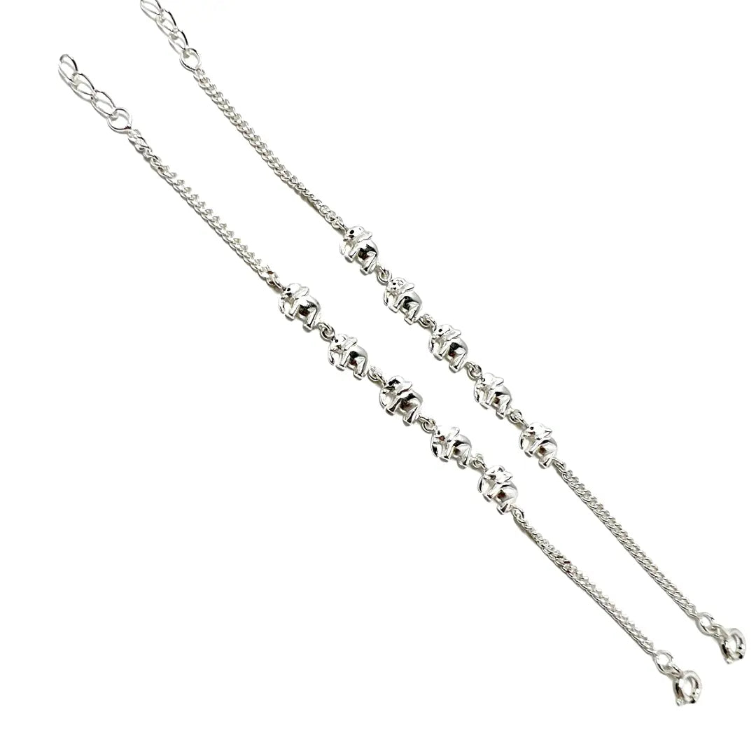 Silver chain necklace on a white background