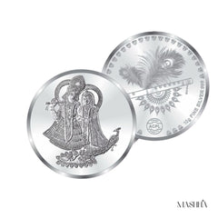 Mashha 10g 999 Fine Silver Coin – Radha Krishna Divine Love Edition