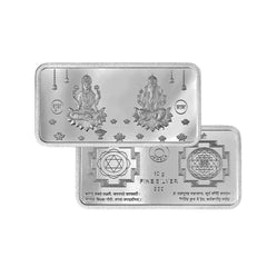 Mashha 10g Fine Silver 999 Lakshmi–Ganesha Bar (Shubh Labh Edition) Mashha