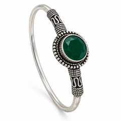 Mashha 925 Silver Emerald Serpent Cuff