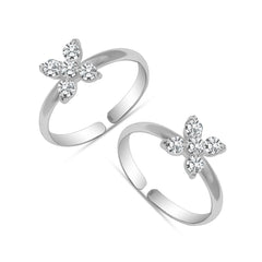 Silver Butterfly Toe Rings