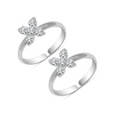 Silver Butterfly Toe Rings