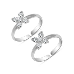 Silver Butterfly Toe Rings