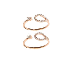 Mashha 925 Rose Gold-Plated Silver Toe Rings with Teardrop Design Mashha