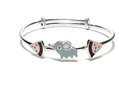Silver Baby Kada – Elephant & Pizza