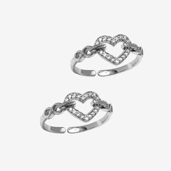 Linked Heart Toe Rings