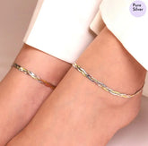 Mashha 925 Silver Trinity Twist Anklet Mashha