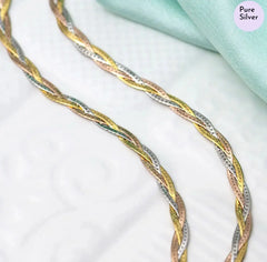 Mashha 925 Silver Trinity Twist Anklet Mashha