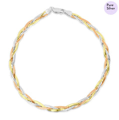 Mashha 925 Silver Trinity Twist Anklet