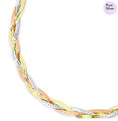 Mashha 925 Silver Trinity Twist Anklet Mashha