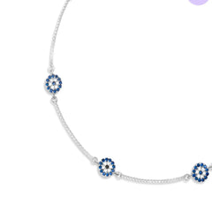 Mashha Nazar Glow 925 Silver Anklets (Pair) Mashha