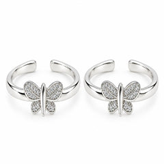 Mashha 925 Silver Butterfly Bliss Adjustable toerings