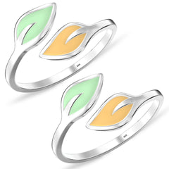 Mashha 925 Silver Dual Leaf Toe Ring