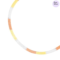 Trio Color Anklet for Women in 925 Pure Silver Mashha