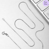 Chloe 925 Silver Rhodium Plated Sleek Snake Chain (20 cm)