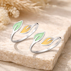 Mashha 925 Silver Dual Leaf Toe Ring Mashha
