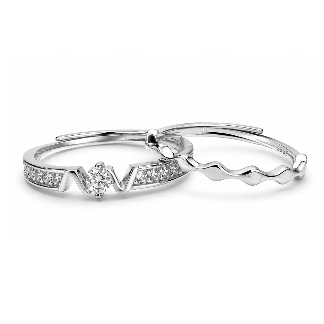 Mashha 925 silver rhodium plated Slay The Day Set of 2 rings Mashha