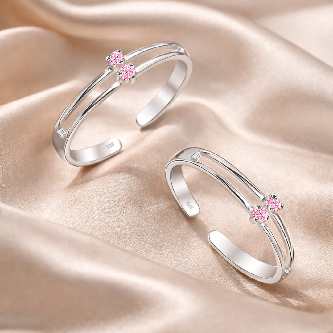 Mashha 925 Silver Blush Bloom Toe Ring Mashha