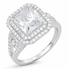 Mashha 925 Silver Rhodium Plated Regal Radiance Ring Mashha